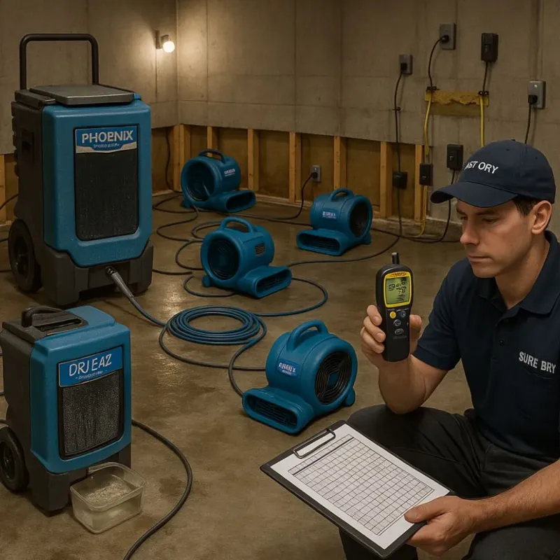 Structural Drying and Dehumidification process in North Augusta, SC